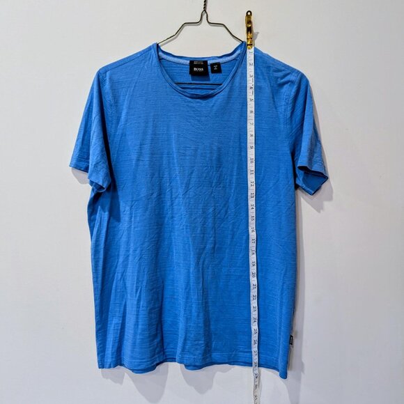 Hugo Boss Pima Cotton Azure Blue T-Shirt Luxury Normcore 28.5 Inches L - Picture 6 of 6